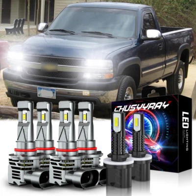 For Pontiac Grand AM 1992-1998 6000K Front LED Headlight + Fog Light Bulbs Combo - Image 1 of 4