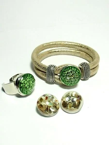 Wechselschmuck Armband  Ring im Set mit Click Snap Button Chunks Druckknopf NEU - Bild 1 von 2