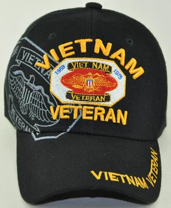 NEW! VIETNAM VETERAN 1959 VIET NAM 1975 MILITARY BALL CAP HAT BLACK - Picture 1 of 3