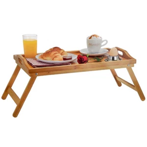 Frühstückstablett Serviertablett Betttablett klappbar Betttisch mit Griff Füßen - Bild 1 von 5