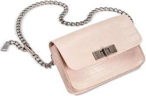 STEVE MADDEN Croc Embossed Chain Belt Bag sz S/M Small / Medium Nude Pink Fanny - Picture 1 of 2