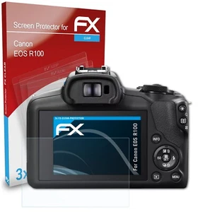 atFoliX 3x Film Protection d'écran pour Canon EOS R100 Protecteur d'écran clair - Photo 1 sur 9