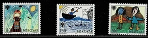 FOROYAR - 1979 CHILDREN'S DRAWINGS- Sc#45/47 - MUH - E 2412 - Picture 1 of 1