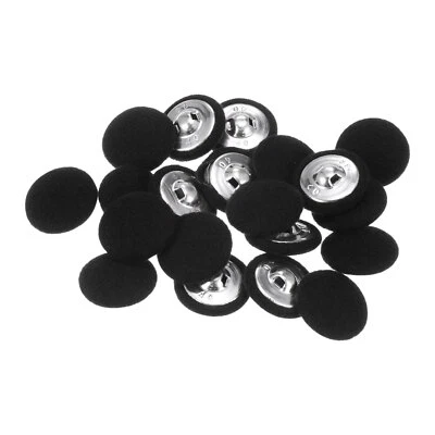 20Stk 40L Stoffbezogene Knöpfe 25mm Runde Löcher Metall Schaft Nähknöpfe,Schwarz - Bild 1 von 4