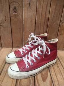 80’s Rare Chuck Taylor All Star Converse Red leather made In USA USA 5.5 Uk 4.5 - Picture 1 of 18