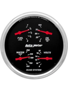 Auto Meter 5 Quad Gauge 100 PSI/100-250 F/8-18V/240-33 Designer Black (1410) - Picture 1 of 12