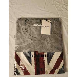 Ben Sherman - Mens Short Sleeve -Small- Union Jack - Gray - 100% Organic Cotton - Picture 1 of 4
