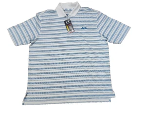 NUEVO Under Armour ACC Hombre Golf Polo Manga Corta Camisa Azul y Blanco Talla L M1 - Imagen 1 de 13