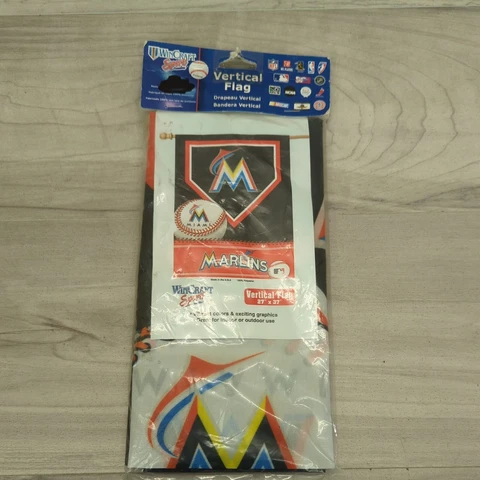 WinCraft Miami Marlins Vertical Flag 27" X 37"  Indoor/Outdoor MLB Florida NEW Cover