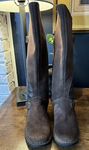Womens Clarks Nikki Midtown Knee High Tall Brown Suede Flat Size 7.5 - Picture 1 of 13