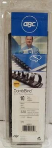GBC Plastic Combs #4290010 Black 10ct 38mm (1 1/2") 320 Sheets NEW (264AAA) - Picture 1 of 3