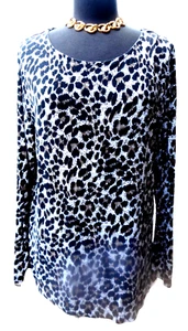 MARIO SERRANI Leopard Boho Hippie Retro Indie Katze Naturecore Top Tunika Animal L - Bild 1 von 4