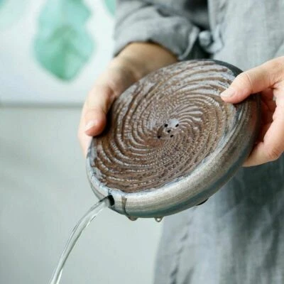 Tea Tray Drainage Water Storage Chinese Kung-Fu Tea Crafts Pad Pottery Tea Plate - Image 1 of 4