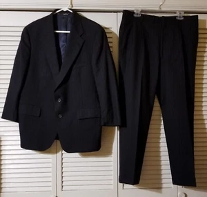 Chaps Ralph Lauren 42S Jacket 36x27 Pants Suit Gray Wool 2-Piece - Picture 1 of 15