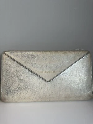 Balenciaga Cream Beige Leather Zip Around Long Wallet Envelope Papier - Image 1 of 4