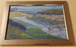 Johann Gott, Original Ölgemälde, Landschaft Fluss Brücke Italien, signiert - Bild 1 von 6