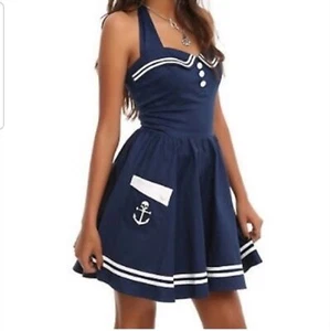 Hell Bunny Vixen Nautical Sailer Dress Small - Picture 1 of 7