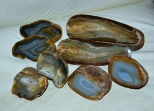 8 pcs Lot Black River Agate from Argentina Bulk * rare - Picture 1 of 14
