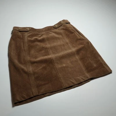 Falda Charter Club Mujer 10 Ancha Ballena Marrón Algodón Elástico Mini Línea A Academia Foto 1 de 4