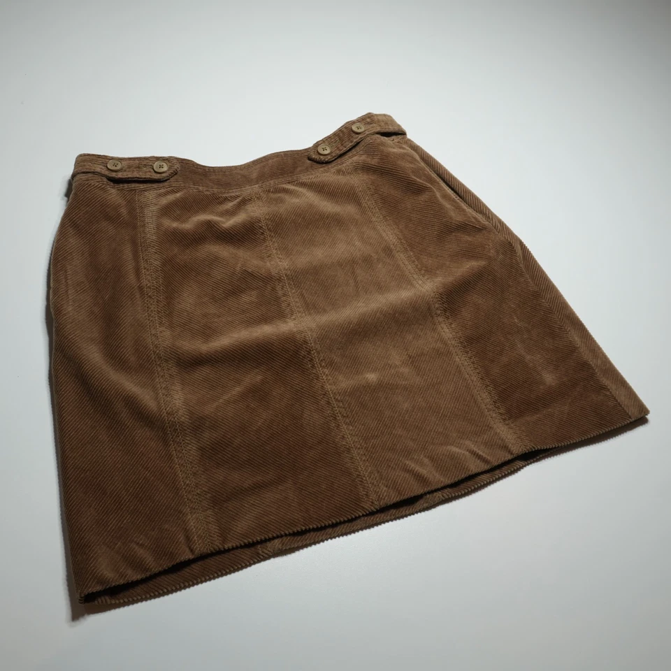 Falda Charter Club Mujer 10 Ancha Ballena Marrón Algodón Elástico Mini Línea A Academia Foto 1 de 4