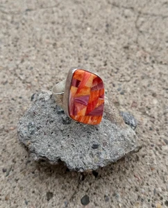 Mine Finds by Jay King DTR Spiney Oyster Inlay Sterling Silver Ring Size 5 - Picture 1 of 5