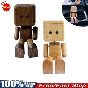 Cute Solid-Wood Leg-shaking Robot Figurine Car Mounted Aromatherapy Ac cessory - Picture 1 of 17