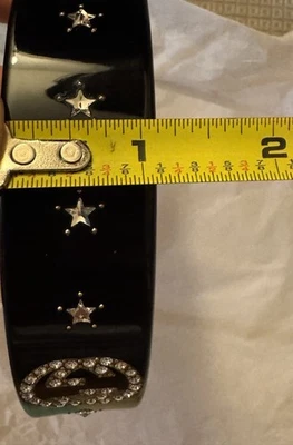 Gucci Crystal Interlocking G Hairband Black Women's Accessories Auth NEW #O1256 - Image 1 of 4