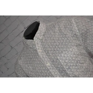 46313-a Onia Hawaiian Style Shirt Front Pocket Blue Geometric Design Size XL Men - Picture 1 of 9