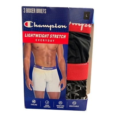Calzoncillos boxer Champion para hombre ligeros elásticos todos los días, paquete de 3, talla grande Foto 1 de 2