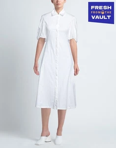 RRP€340 ERIKA CAVALLINI Midi Shirt Dress IT46 US10 UK14 XL White Made in Italy - Picture 1 of 5