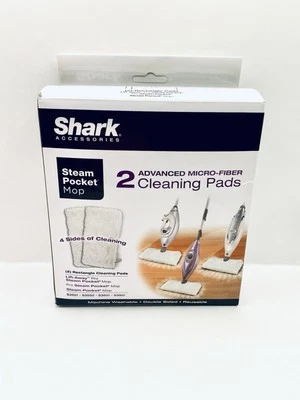 ALMOHADILLAS DE LIMPIEZA AVANZADAS DE MICROFIBRA TIBURÓN PARA FREGONA DE BOLSILLO DE VAPOR CAJA ABIERTA DE 2 Foto 1 de 4