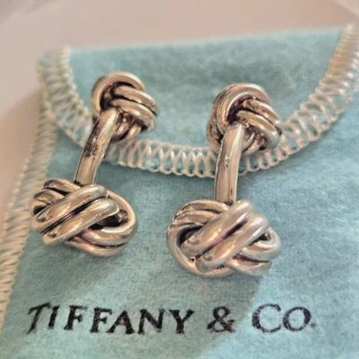 Gemelli Tiffany & Co. in argento sterling con nodo in corda intrecciata e... - Immagine 1 di 4