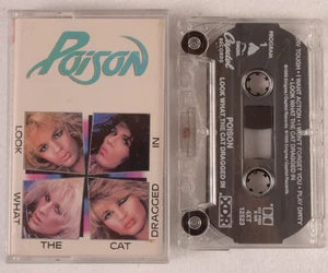 POISON Look What The Cat Dragged In ~ Vintage 1986 Cassette Tape, Glam Rock Band - Picture 1 of 5