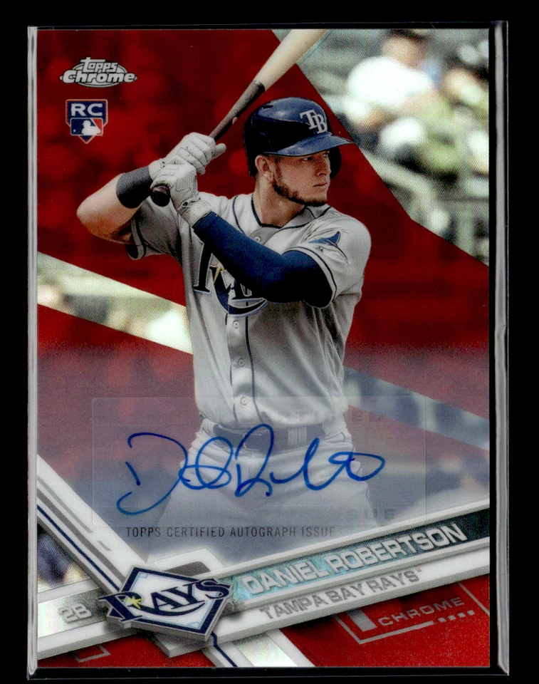 Daniel Robertson 2017 Topps Chrome Red Refractor RC Auto 8/25 - Image 1 of 2