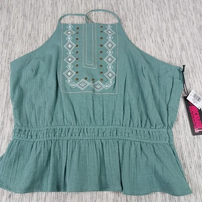 Rock&Roll Vaquera XL Mujer Como Nueva Verde Clip Punto Correa Cruzada Camiseta sin Mangas Western Nueva con Etiquetas Foto 1 de 4