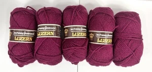 Lot of 4 Scheepjeswol Luzern Wool Yarn Burgundy Color # 6478 - Picture 1 of 5