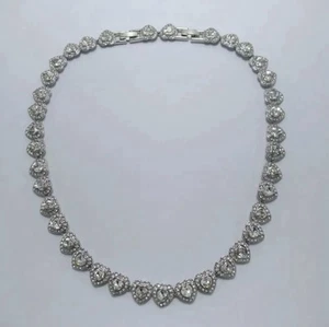 Diamond Heart Necklace Silver - Picture 1 of 2