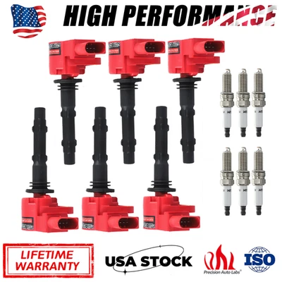 6 bobinas de encendido y bujías para Mercedes-Benz GLK350 E350 C300 C350 ML350 UF535 Foto 1 de 4