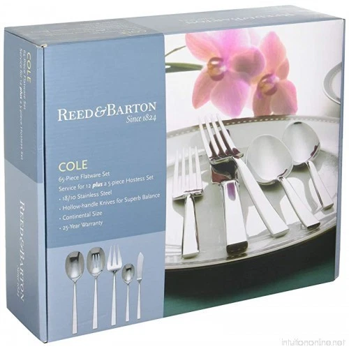 Reed & Barton 18/10 Stainless COLE - Service for Twelve - 65pc Set N/O