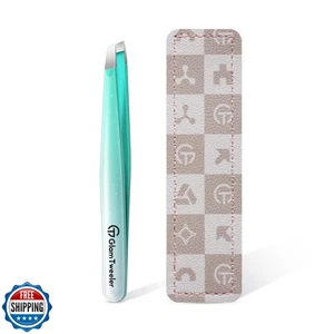 Pinzas Expert Punta Inclinada con Estuche de Cuero, GlamTweeler Afilado y Precisión - Imagen 1 de 5