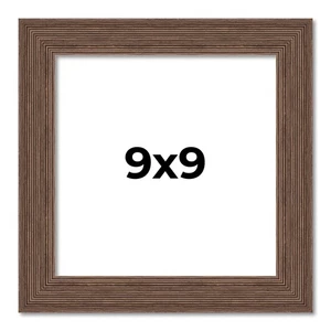9x9 Frame Brown Farmhouse Solid Wood Picture Frame Width 1.5 Inches | Interior F - Picture 1 of 9