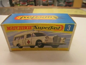 Matchbox Lesney Superfast 3 Mercedes Benz Binz Ambulance w/G Style Box MIB - Picture 1 of 4