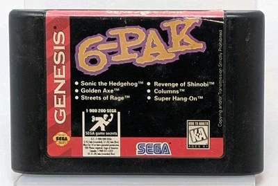 🎮 Sega Genesis 6-Pak Cartridge (1995) – Tested & Working ⭐️ Good Condition ⭐️ - Image 1 of 3