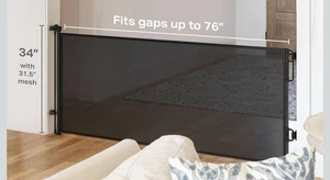 Retractable Lockable dog or baby Safety gate Indoor/outdoor - Picture 1 of 6