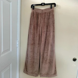 Skims Velour Velvet Soft Wide Leg Pull On Pants Beige S Relax Lounge Comfortable - Picture 1 of 5