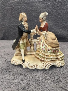 Antique German Grafenthal Porcelain Dancing Couple on the balcony Figurine 1859 - Picture 1 of 19