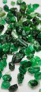 Natural Zambia Emerald Untreated Green Rough Loose Gemstone Lot - Picture 1 of 5