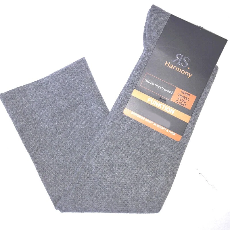 1 Paio Di Calze Da Uomo Supportive, Calze Da Viaggio, Funzione, Argento, 39 A 46 - Immagine 1 di 2