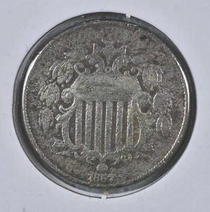 1867 Shield Nickel EF - Imagen 1 de 2