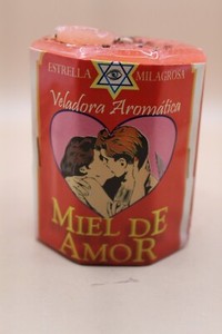 CANDLE MIEL DE AMOR OCTAGONAL Veladora Aromatica 3.2" Amor AUCTION FREE SHIPPING
